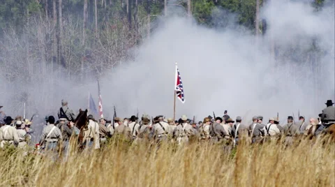 Civil war battle line Stock Footage 62198514