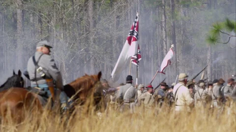 Civil war battle line Stock Footage 62199438