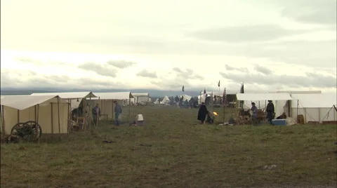Civil War Camp grounds Stock Footage 39976317