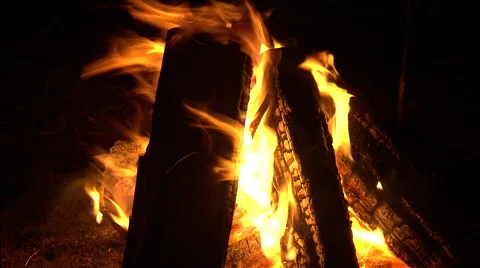 Civil War Campground fire Stock Footage 39974458