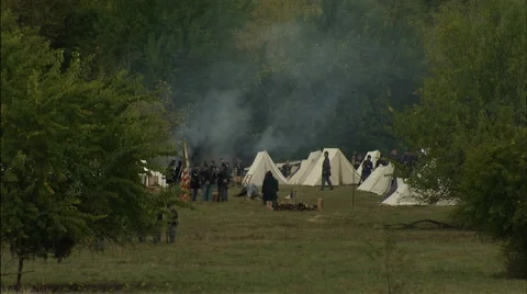 Civil War campgrounds Stock Footage 39976522
