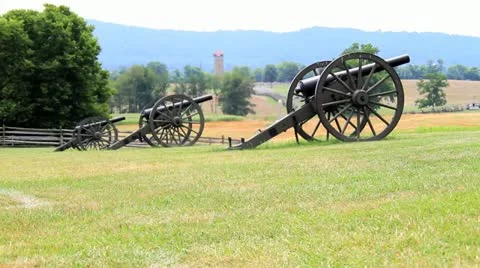 Civil War Canons Stock Footage 21308545