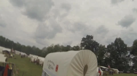 Civil War Era Scenes #10  (Period Covered Wagon and Wooden Coffin) Stock Footage 24804437