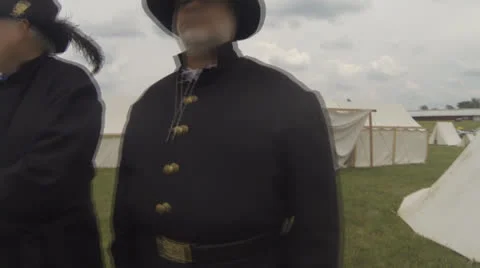 Civil War Era Scenes #15  (Two Civil War, Union Soldiers in Full Regalia) Video stock 24804271