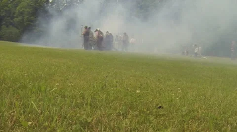 Civil War Era Scenes #16  (Confederate Cannon Skirmish Line A) Stock Footage 24804602