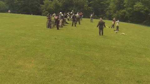 Civil War Era Scenes #18  (Confederate Cannon Fire with Audio, version B) Stock Footage 24804671