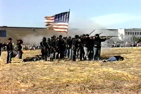 Civil war flag  Stock Footage 299501