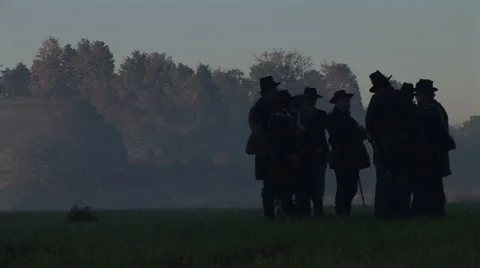 Civil War Men in a group Stock Footage 39974727