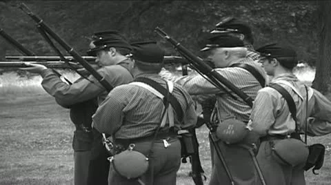 Civil War Reenactment Stock Footage 12389091