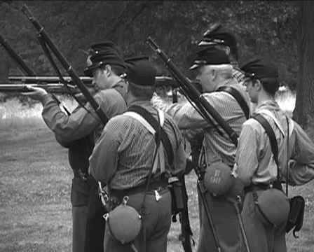 Civil War Reenactment Stock Footage 12389229