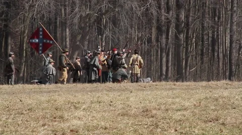 Civil War Reenactment Shot Stock Footage 47460481