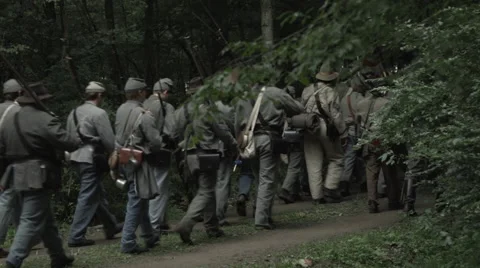 Civil War soldiers Marching Stock Footage 47794831