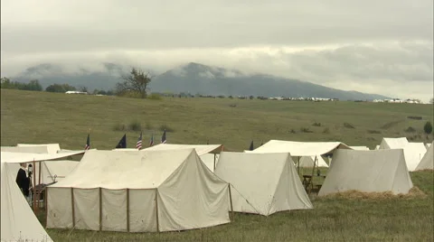 Civil War Union camp Stock Footage 39977941