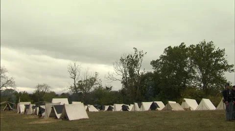 Civil War union campgrounds Stock Footage 39974107