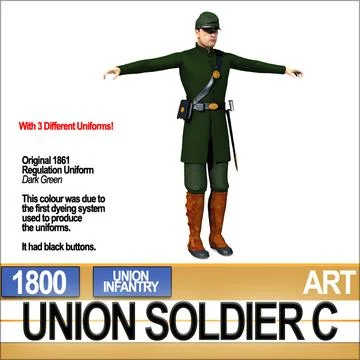 3D Model: Civil War Union Soldier C Infantry Sharpshooter #96464693