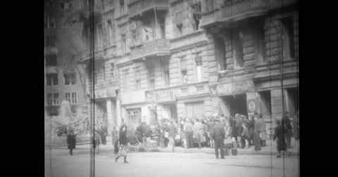 Civilians gathering on streets Stock Footage