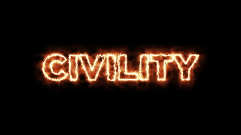 Civility burning word, fire text. Stock Footage 233294798