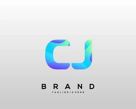 CJ initial logo With Colorful template vector. Stock Illustration