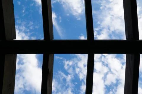 Ckoudy sky through the ceiling Stock Photos
