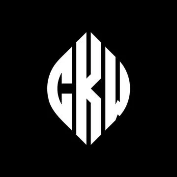 CKW circle letter logo design with circle and ellipse shape. CKW ellipse lett Stock Illustration