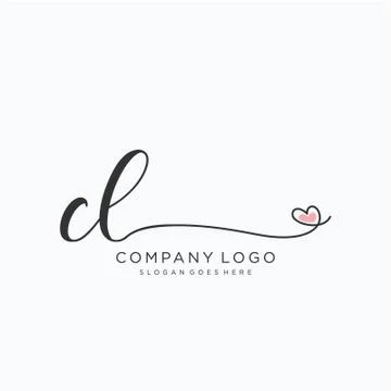 CL Initial handwriting logo design Stock Illustration