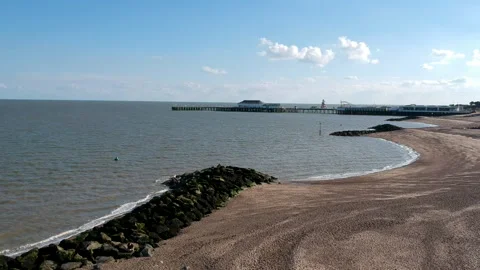 Clacton on sea - Pier - Drone Stock-Footage 133039161
