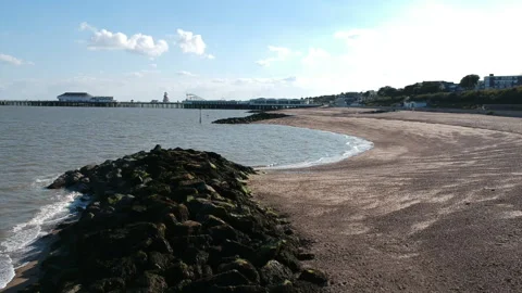 Clacton on sea - Pier - Drone Stock-Footage 133041004