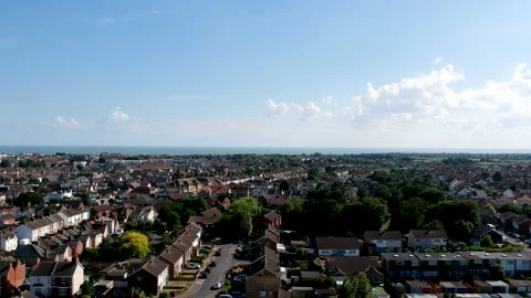 Clacton on Sea - Town- Drone Stock Footage