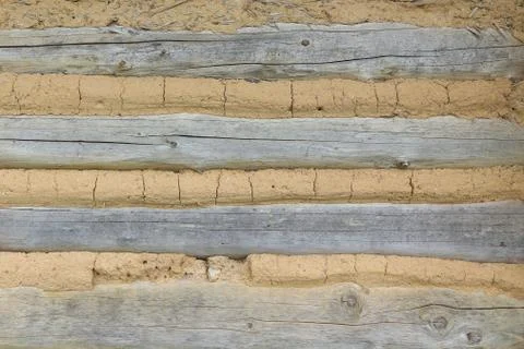 Cladding - detail of the wall of a half-timbered cottage Stock Photos