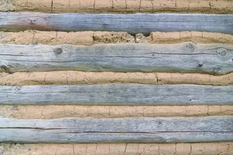 Cladding - detail of the wall of a half-timbered cottage Stock Photos