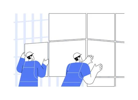 Cladding system abstract concept vector illustration. Illustrazione stock