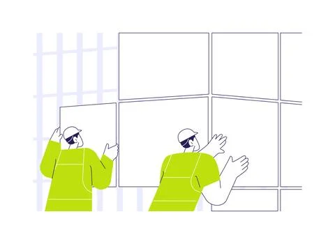 Cladding system abstract concept vector illustration. Illustrazione stock