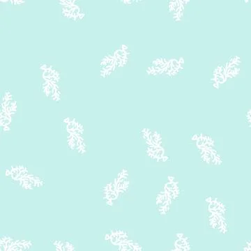 Cladophora glomerata seaweed line vector seamless pattern Stock Illustration
