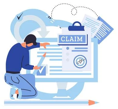 Claim application. The application form requires detailed information for Stock Illustration