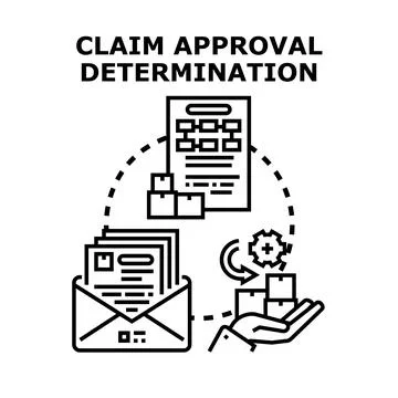 Claim approval determination process vector concept Stockillustratie