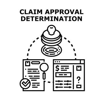 Claim approval determination process vector illustration 스톡 일러스트