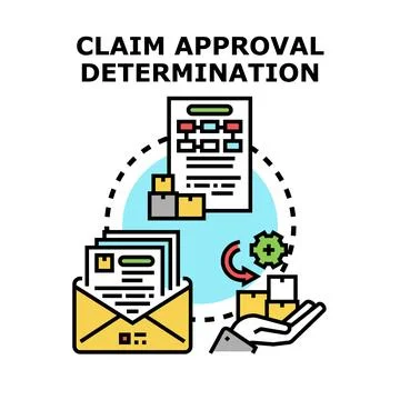 Claim approval determination process vector concept イラスト素材