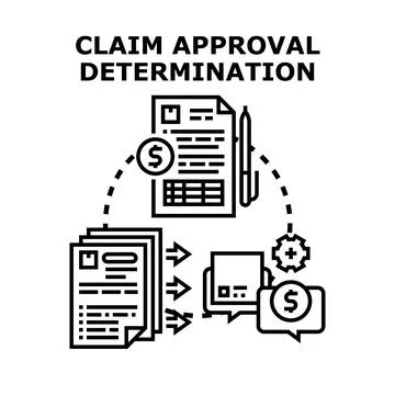 Claim approval determination process vector concept Stockillustratie