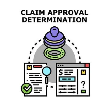 Claim approval determination process vector illustration Stockillustratie