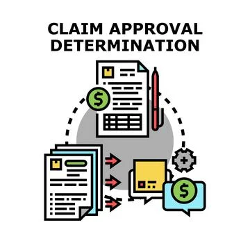 Claim approval determination process vector concept Stock Illustration