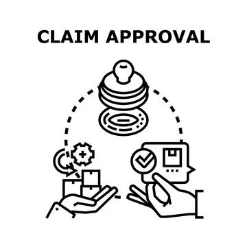 Claim approval process managing online delivery order 스톡 일러스트