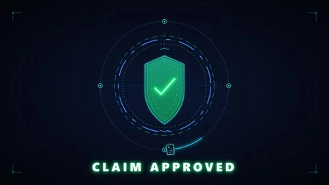 Claim approved digital shield with hud interface animation for cybersecurit.. Stock Footage 344852232