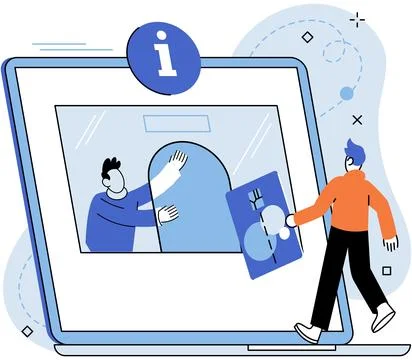 Claim documents, person submits reply to controller for data verification Stock Illustration