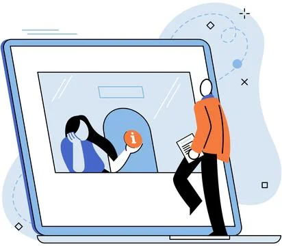 Claim documents, person submits reply to controller for data verification Stock Illustration