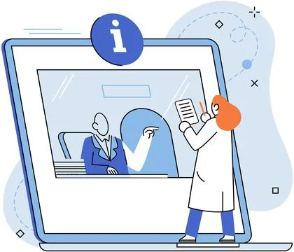 Claim documents, person submits reply to controller for data verification Stock Illustration