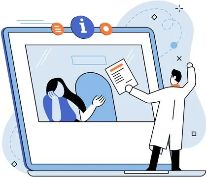 Claim documents, person submits reply to controller for data verification Illustrazione stock