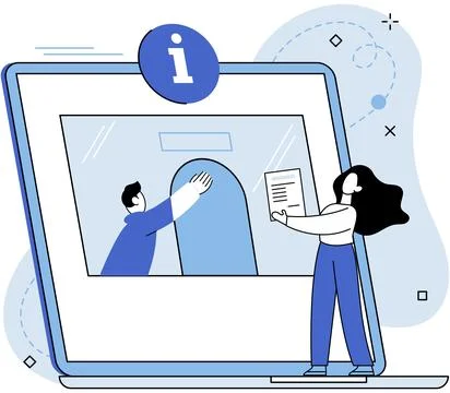 Claim documents, person submits reply to controller for data verification Stock Illustration