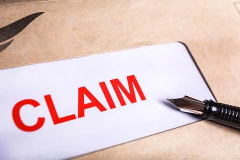 Claim form in brown envelope, can use insurance concept Stock Photos