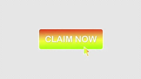 Claim now button with mouse cursor on transparent background with alpha channel Stock Footage 336852608