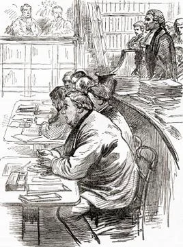 The Claimant In The Tichborne Case In Court. A Legal Cause Celibre That Stock Photos